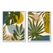 Stupell Industries Tropical Bohemian Plant Leaves Graphic Art White Framed Art Print Wall Art Set of 2 Design by Victoria Barnes