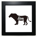 Lion Black And White Animal Black Square Frame Picture Wall Tabletop