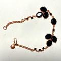 J. Crew Jewelry | J. Crew Black Jeweled Rose Gold Bracelet | Color: Black/Gold | Size: Os