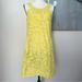 J. Crew Dresses | J Crew Womens A Line Dress Yellow Abstract Grecian Neck Back Zip Lined Pockets 4 | Color: Yellow | Size: 4