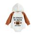 JDEFEG Baby Clothes 24 Months Girl Baby Unisex Cotton Patchwork Autumn Football Print Rugby Long Sleeve Hooded Romper Bodysuit Clothes Baby Boy Gift Basket Set Cotton White 90