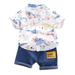 JDEFEG Airplane Outfit Tops+Shorts T-Shirt Cartoon Set Boys Clothes Baby Summer Outfits 14Years Boys Outfits&Set Little Boys Jogging Suit Cotton Blend White 80=S