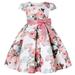 Toddler Kids Girls Floral Flowers Prints Short Sleeves Beach Straps Dress Princess Clothes Kids Clothes Girls 5-6 Years Princess Girl Dress Girl Kids Dresses Girls Back Dress for Girls 5 Years Old