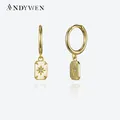 ANDYWEN-Boucles d'oreilles pendantes carrées en argent regardé 100% et or 925 breloque pendante