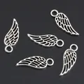 Pendentifs ailes d'ange couleur argent 18x100mm 16.5 pièces petites breloques ailes d'ange