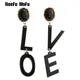 Boucles d'oreilles pendantes en forme de goutte d'eau pour femmes pendentif en cristal noir