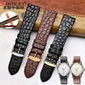 Bracelet de montre en peau de crocodile véritable pour hommes et femmes bracelet fin bracelet