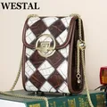 WESTAL-Mini sac en cuir véritable pour femme sac à main JOStrap sac de créateur pour téléphone