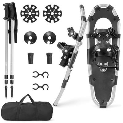 Costway 21/25/30 Inch 4-in-1 Lightweight Terrain Snowshoes with Flexible Pivot System-21 inches