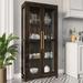 BELLEZE Avalon Curio Cabinet with Tempered Glass Doors