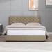 Platform Bed Frame with 4 Large Storage Drawers, King Size Bed Frame with Adjustable Tufted Headboard