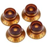 Imperial Inch Size Top Hat Bell Knobs for USA Made Gibson Les Paul SG Electric Guitar Amber Set of 4 Amber