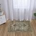 GlowSol 2 x3 Small Throw Rug Vintage Low Pile Washable Mat Non-Slip Persian Kitchen Sink Rug Floor Carpet for Entrance Laundry Bedroom Brown