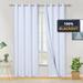 HOMERRY Blackout Curtain for Bedroom 52 x95 Solid Window Curtain Panels for Living Room Kids Room White Set of 2