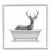 Stupell Industries Woodland Deer Antique Bath Tub Graphic Art White Framed Art Print Wall Art Design by Annalisa Latella