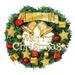 Christmas Wreath with Bow Bell and Decorations Wreaths with Merry Christmas Sign Christmas Decorations for Front Door Porch Wall Window Outside Ornament Christmas Garland for Indoor Outdoor 12 Inch
