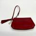 Coach Bags | Coach Soft Leather Wristlet With Chrome Coach Tag And Tassel. Great Condition! | Color: Red | Size: Os