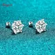 Smyoe-Boucles d'Oreilles Clous Moissanite pour Femme Plaqué Or Blanc Argent Sterling 100% S925