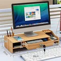 Support de bureau en bois pour ordinateur portable étagère multifonctionnelle support de moniteur