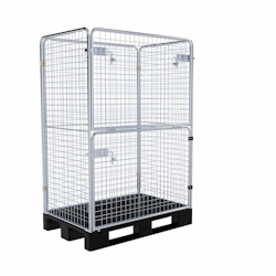 Entsorgungsbehälter 1600 KU RC, 800x1200 mm, 4-seitig, Vorderwand klappbar, Cr 3, auf Kunststoffpalette Image