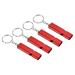 Uxcell Emergency Survival Whistle Double Tubes Whistles Super Loud Red 4 Pack