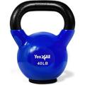 Yes4All 40lb Vinyl Coated / PVC Kettlebell with Rubber Base Blue Single