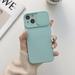 Slim Fit Case for iPhone 14 2MM Camera Lens Sliding Design Sleek Candy Colors Protective Cover with Military Grade Soft Lining Silicone Skin-Friendly Shockproof Anti-Scratches Case Iceblue