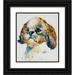 Art by Leslie Franklin 20x22 Black Ornate Wood Framed with Double Matting Museum Art Print Titled - Shih Tzu