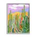 Stupell Industries Modern Desert Scenery Cactus Plants Painting Gray Framed Art Print Wall Art Design by Laura Marr