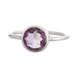 Purple Enigma,'Polished Sterling Silver Single Stone Ring with Amethyst Gem'