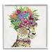 Stupell Industries Whimsical Cheetah Flower Crown Painting White Framed Art Print Wall Art Design by Tava Studios