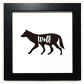 Wolf Black And White Animal Black Square Frame Picture Wall Tabletop