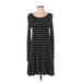 Old Navy Casual Dress - A-Line Scoop Neck Long sleeves: Black Color Block Dresses - Women's Size X-Small