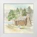 Coulter Cynthia 12x12 White Modern Wood Framed Museum Art Print Titled - Woodland Reflections I-Log Cabin