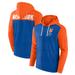 Men's Fanatics Branded Heathered Royal/Heathered Orange New York Mets Blown Away Full-Zip Hoodie