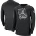 Men's Jordan Brand Black Brooklyn Nets Courtside Max 90 Vintage Wash Statement Edition Long Sleeve T-Shirt