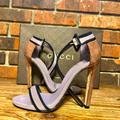 Gucci Shoes | Gucci Down To Da Socks Sexy Ankle Strap Gucci Heels Sz37 | Color: Brown/Purple | Size: 37