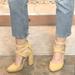 Free People Shoes | Free People X Faryl Robin Farylrobin Yellow Platform Heels Size 6 | Color: Yellow | Size: 6
