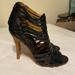 Coach Shoes | Coach Black Leather Strappy With Back Zip Heel Size 5.5b | Color: Black | Size: 5.5b