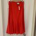 Anthropologie Skirts | Anthropologie Hd In Paris Red Midi Swing Skirt Size 8 | Color: Red | Size: 8