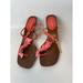 Kate Spade New York Shoes | Kate Spade T Strap Slingback Seashell Kitten Heel Wooden Sandals Brown & Coral | Color: Brown/Pink | Size: 9.5