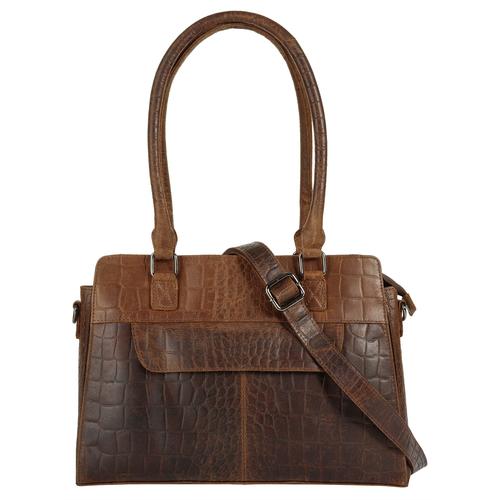 Henkeltasche CLUTY Gr. B/H/T: 33 cm x 20 cm x 7 cm onesize, braun Damen Taschen Handtaschen echt Leder
