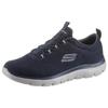 Slip-On Sneaker SKECHERS "SUMMITS", Herren, Gr. 39, blau (navy), Textil, sportlich, Schuhe, Freizeitschuh, Slipper, Komfortschuh mit Gummizug zum Schlupfen