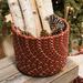 The Holiday Aisle® Sleighbells Woven Holiday Basket - Red Multi, Wood in Green/Red | 14 H x 16 W x 16 D in | Wayfair