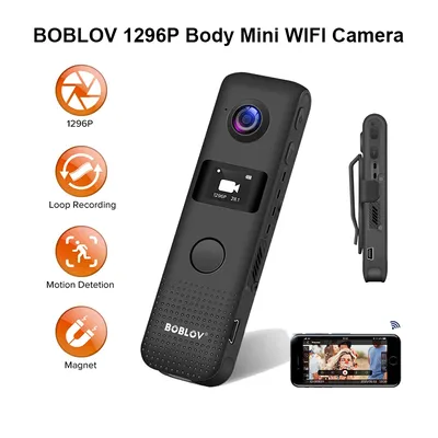 BOCombination-Mini caméra VC18 Wi-Fi 32 Go 64 Go HD 1296P batterie professionnelle caméscope à
