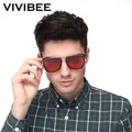 VIVIBEE-Lunettes de soleil vintage Tony Stlavabo pour homme et femme verres carrés rouges style