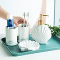 Kit d'accessoires en forme de coquille d'étoile de mer céramique blanche plat Regina distributeur