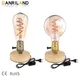 GANRILAND E26 E27 Lampe de Table En Bois Décor ST64 G95 3W Spirale Ampoules À Filament 110V 220V