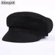 Xintegry-Casquette militaire de l'armée en cuir de vachette pour hommes chapeaux pour adultes cuir