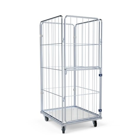 Wäschecontainer 1550mm, 720x810KU weiß, 4-seitig Vorderwand klappbar/schwenkbar Image